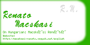 renato macskasi business card